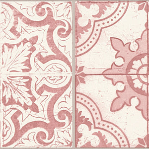 Only Borders 10 Tile White / Red Self Adhesive Border 3651-62