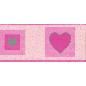Love Hearts Pink Border 5312-16
