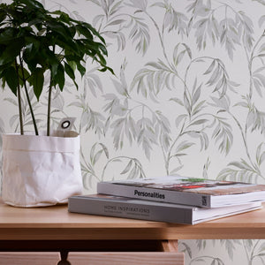 Attractive-Leaves-Trail-Wallpaper-White-Green-by-AS-Creation-37830-3