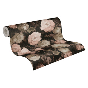 History-Of-Art-Floral-Black-Cream-Rose-Wallpaper-by-AS-Creation-37650-4