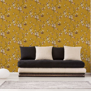 Desert-Lodge-Watercolour-Blossom-Rich-Mustard-Wallpaper-by-AS-Creation-37993-1