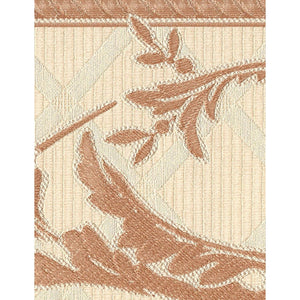 Eleganza III Embroidered Trellis Scroll Border Ivory / Terracotta by Belgravia 87163