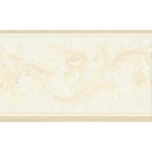 Neapolis 3 Silk Acanthus Scroll Ivory 10 Metre Border by Galerie 00301