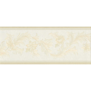 Neapolis 3 Silk Acanthus Scroll Ivory 10 Metre Border by Galerie 00301