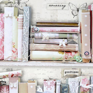 Collage-Bookcase-Pink-Wallpaper-by-Graham-and-Brown-Fresco-51-111