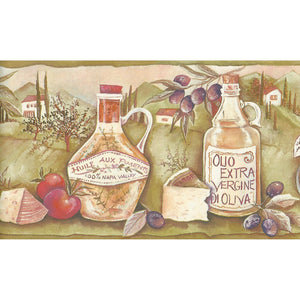 Kitchen Style Olive Oil Wallpaper Border by Galerie KK79378