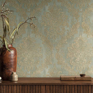 History-of-Art-Damask-Green-Gold-Wallpaper-by-AS-Creation-79049-2