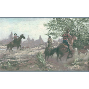 Wild West Blue Border by Rosedale 241B63518