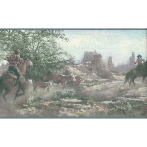 Wild West Blue Border by Rosedale 241B63518