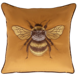 Bertie Embroidered Bee Velvet 45cm Square Cushion from Malini