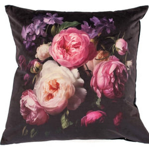 Rana Dark Bloom Velvet 43cm Square Cushion from Malini