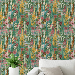 Delphinium-Forest-Watercolour-Wallpaper-Green-Pink-by-Grandeco-Life-A74601