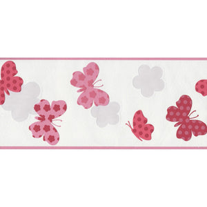 Only Borders Butterflies Pink / Red Border by AS Creation 36858-1