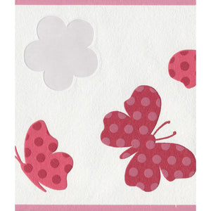 Only Borders Butterflies Pink / Red Border by AS Creation 36858-1