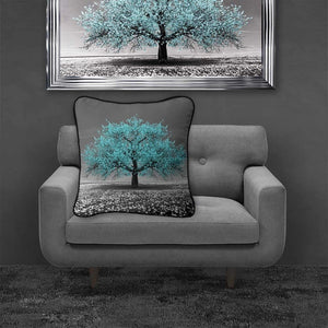 Teal Cherry Tree Large Cushion from SHH