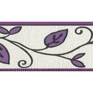 Only Borders Leaf Trail Purple Self Adhesive Narrow Border by AS Creation 2622-26