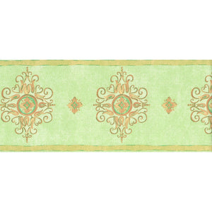 Regency Motif Green / Gold 10M Border by Fine Decor B5823