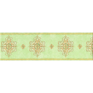 Regency Motif Green / Gold 10M Border by Fine Decor B5823