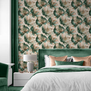 Elysian-Floral-Coral-Teal-Wallpaper-by-Muriva-212505
