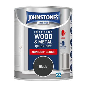 Black Quick Dry Gloss - Johnstones Interior Wood & Metal Paint