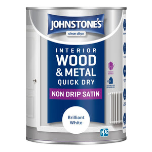 Brilliant White Quick Dry Satin - Johnstones Interior Wood & Metal Paint