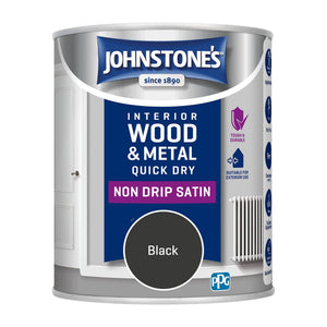 Black Quick Dry Satin - Johnstones Interior Wood & Metal Paint
