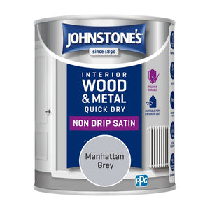 Manhattan Grey Quick Dry Satin - Johnstones Interior Wood & Metal Paint