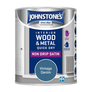 Vintage Denim Quick Dry Satin - Johnstones Interior Wood & Metal Paint