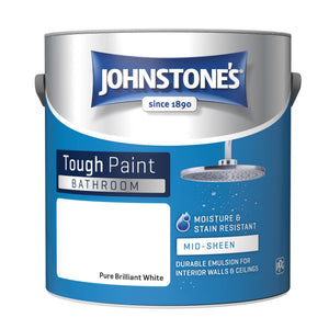 Brilliant White Soft Sheen Emulsion - Johnstones Bathroom Mid Sheen Wall and Ceiling Paint