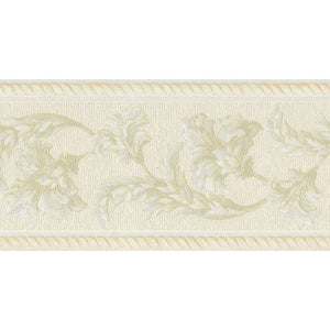 Sebastian Embroidered Scroll Border Cream / Gold by Belgravia JS801341B