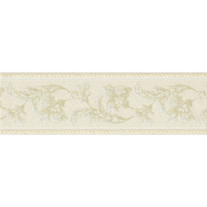 Sebastian Embroidered Scroll Border Cream / Gold by Belgravia JS801341B