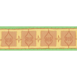Scrollwork Motifs Peach / Yellow Border by Fine Decor B5825