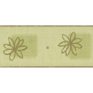 Batik Floral Green Embossed Border by Novo 21106