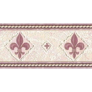 Fleur De Lys Pink Blown Vinyl Border by Country Decor 4206B