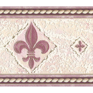Fleur De Lys Pink Blown Vinyl Border by Country Decor 4206B