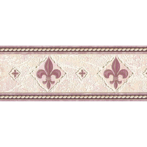 Fleur De Lys Pink Blown Vinyl Border by Country Decor 4206B