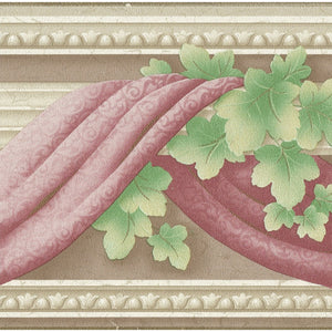 Vines Mouldings & Swags Pink / Beige Border by Holden 29157