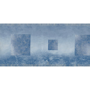 Modern Ombre Square Motif Blue / Silver 10 Metre Border by Brandenburger 308-7