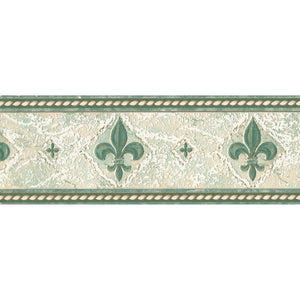 Fleur De Lys Green Blown Vinyl Border by Country Decor 4205B