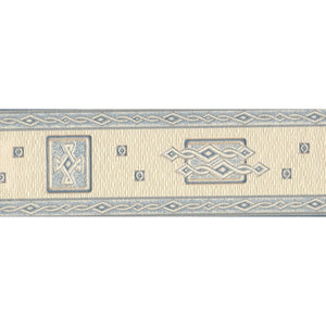 Norse Motifs Blue / Cream Textured Border by Rasch 522105