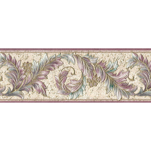 Acanthus Scroll Pink / Gold Blown Vinyl Border by Country Decor 4201B