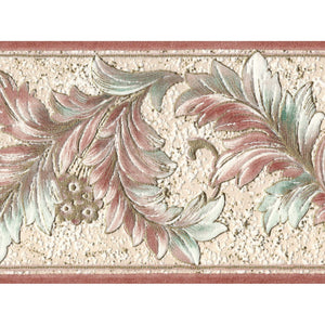 Acanthus Scroll Terracotta / Gold Blown Vinyl Border by Country Decor 4202B