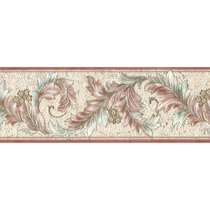 Acanthus Scroll Terracotta / Gold Blown Vinyl Border by Country Decor 4202B