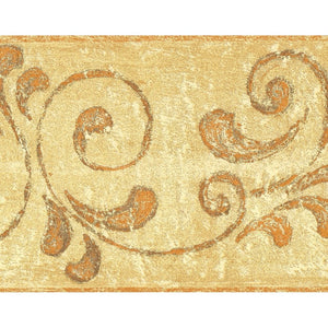 Illusions C Scroll Trail Yellow / Orange Border by Country Decor 3854B
