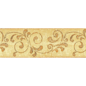 Illusions C Scroll Trail Yellow / Orange Border by Country Decor 3854B