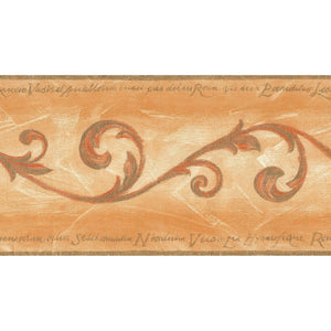 Radiance Scroll Yellow / Terracotta Border by Country Decor RAD-1474B