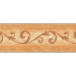 Radiance Scroll Yellow / Terracotta Border by Country Decor RAD-1474B