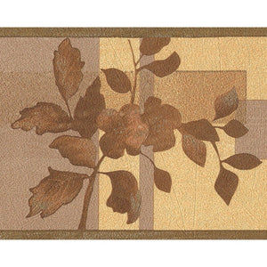 Salinas Hellebores Gold / Bronze Vinyl Border by Ideco SA-29103-B