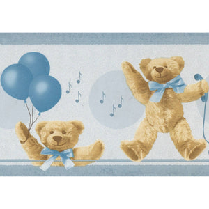 Teddy Bear Party Blue 10 Metre Border by Decor Maison 1216