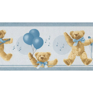 Teddy Bear Party Blue 10 Metre Border by Decor Maison 1216